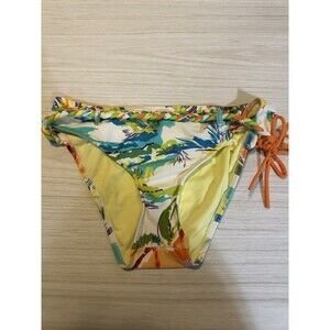 VTG Lucky Brand FloralMulti Colored Womens Bikini Bottom Women’s Sz Lg Strappy